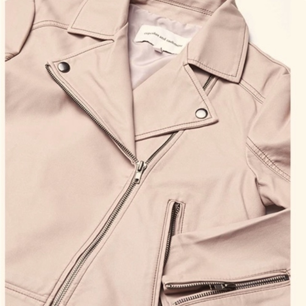 Cupcakes and Cashmere Blush Vegan Leather jacket - XS